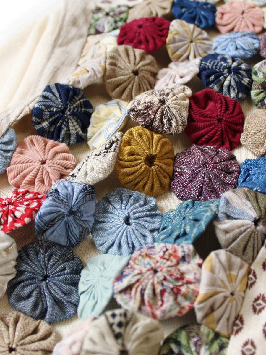 14G Knit x Handcrafted Yo-Yo Quilt JKT