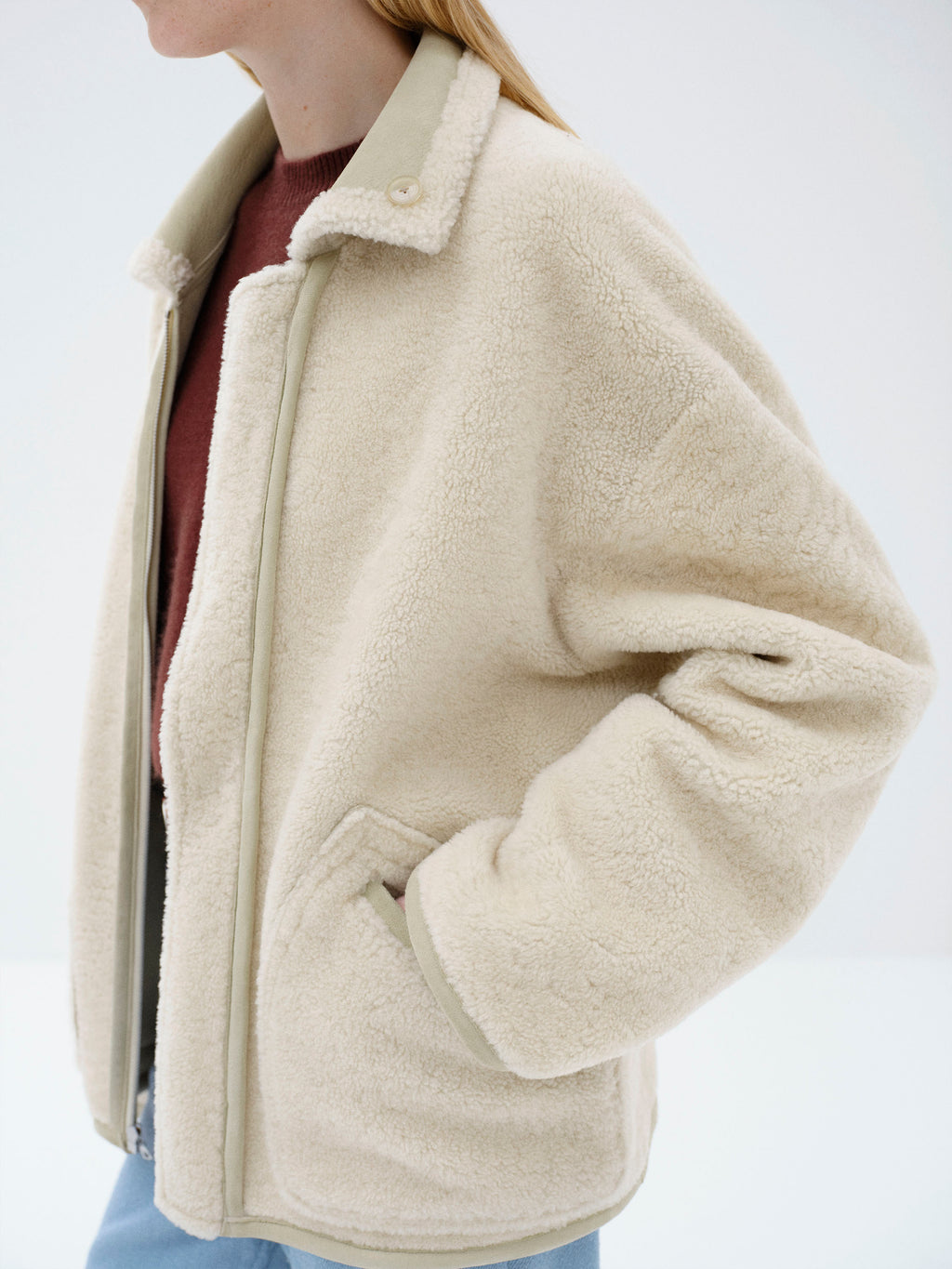 MERINO MOUTON ZIP BLOUSON