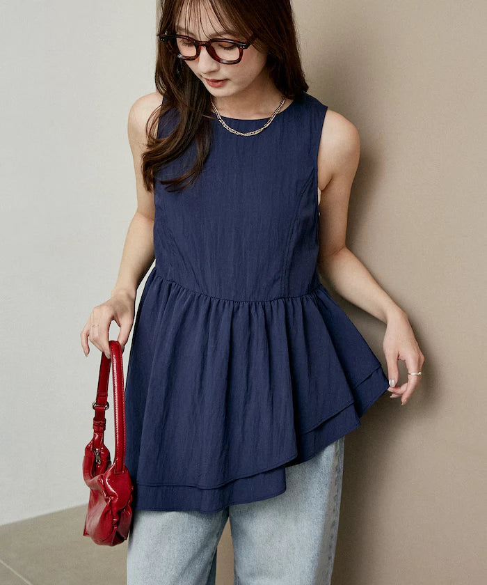 Nylon Washer Asymmetrical Blouse Limited Edition