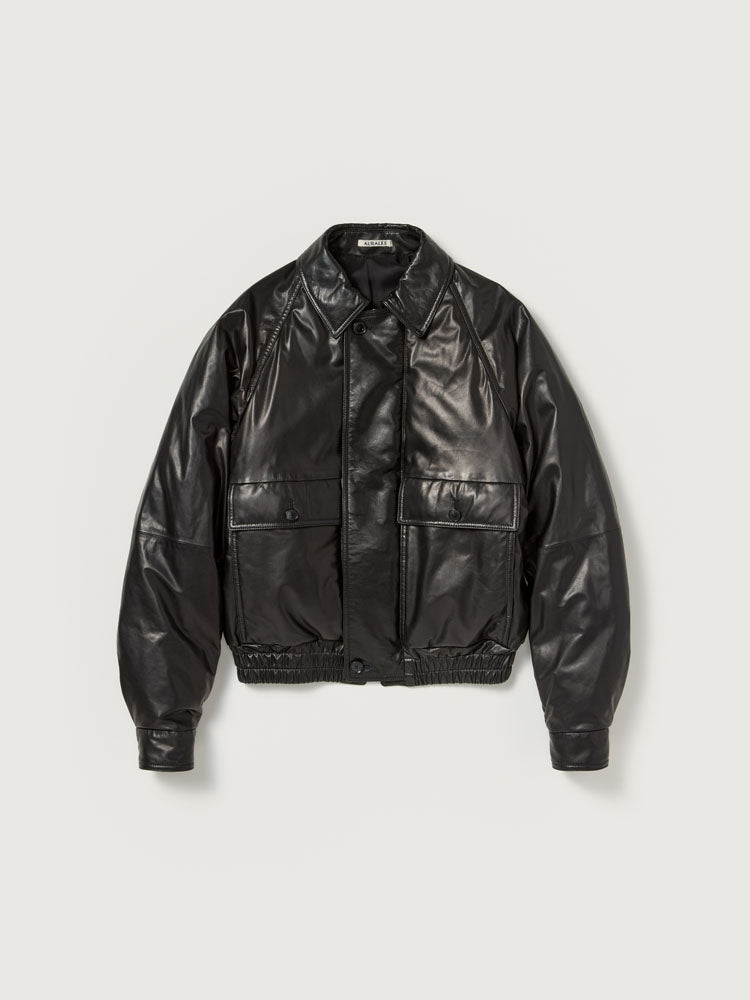FINE CALF LEATHER DOWN BLOUSON
