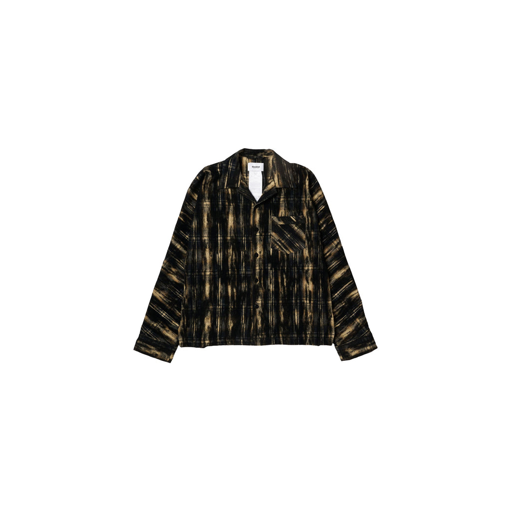 DUST FLOCKY PAJAMA SHIRT：BLACK