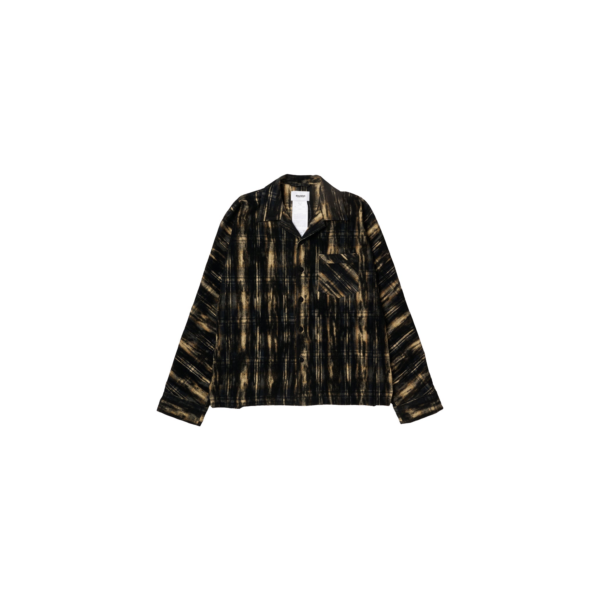 DUST FLOCKY PAJAMA SHIRT：BLACK