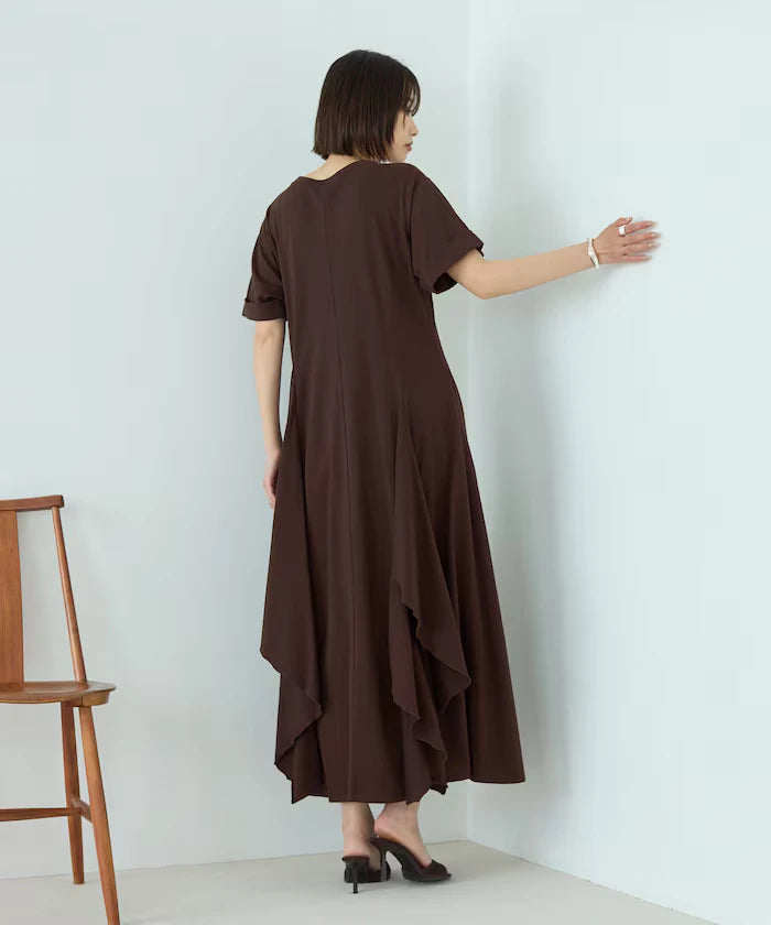 Organic Cotton Draped Flare Dress