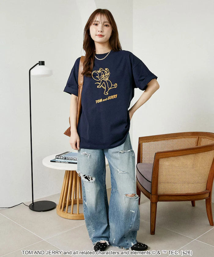 <Functional Material> TOM AND JERRY Graphic T-Shirt Limited Edition