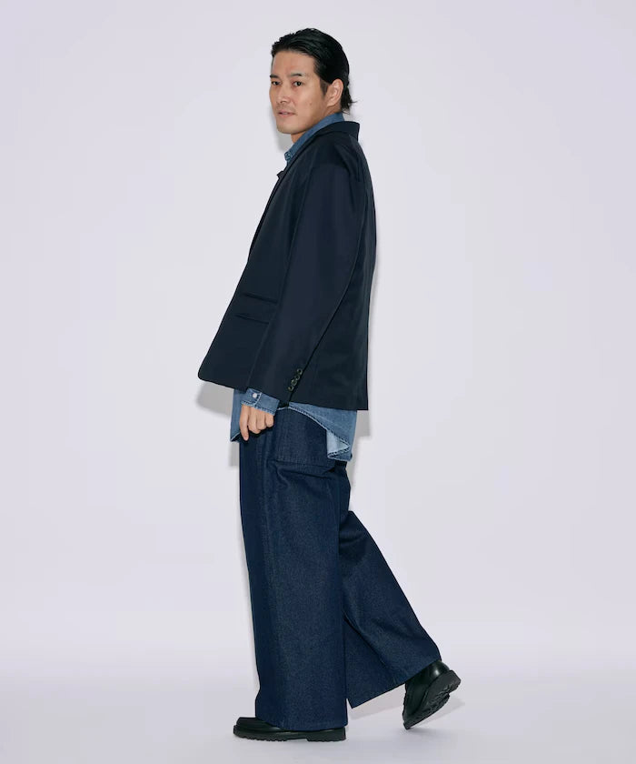Sleeve-Contrast Tailored Jacket / Relaxed Fit