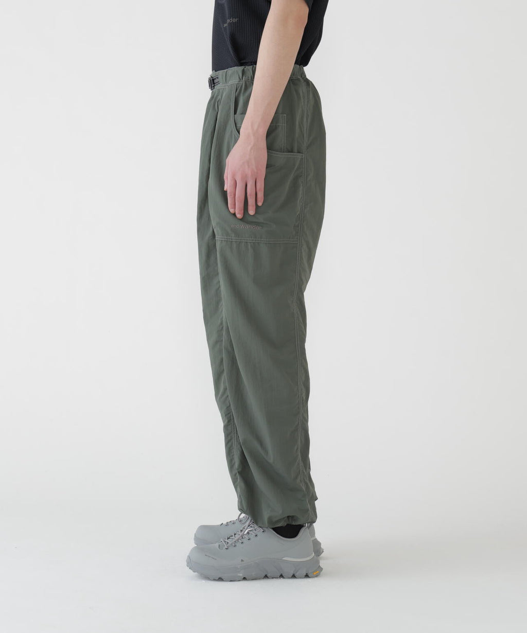 crinkled nylon pants