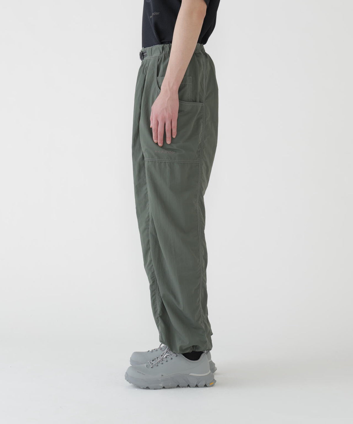 crinkled nylon pants