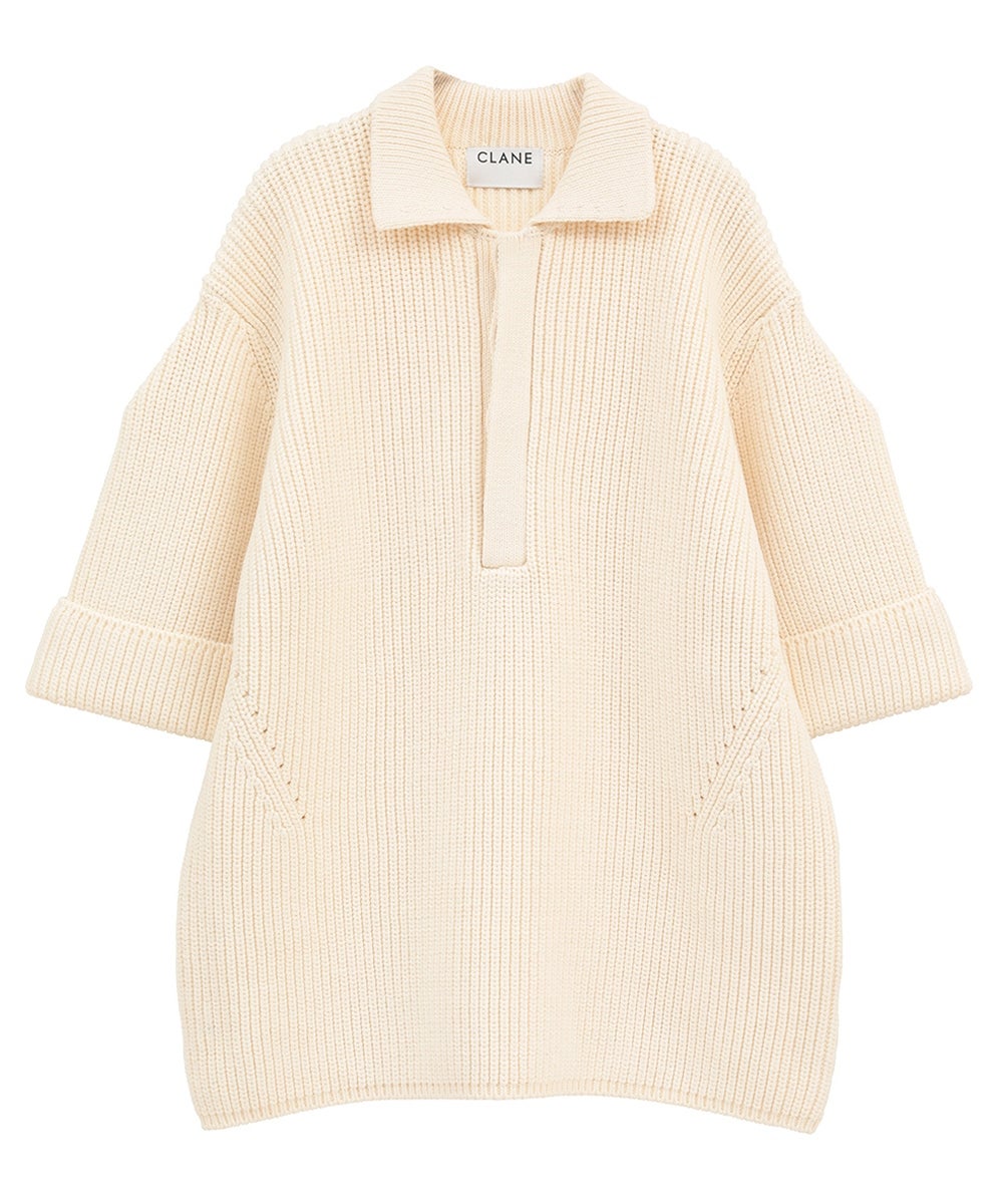 OVER HALF SLEEVE POLO KNIT TOPS