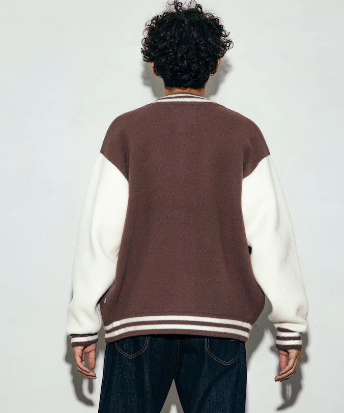 Relaxed Fit Logo Knit Varsity Jacket