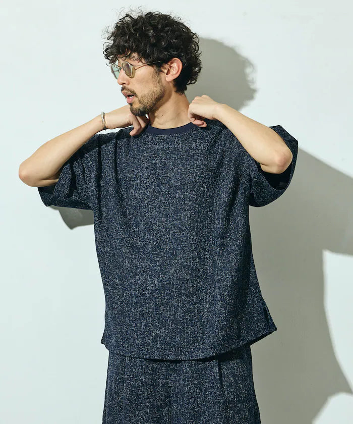 Dry Touch Summer Tweed Short Sleeve Crew Neck