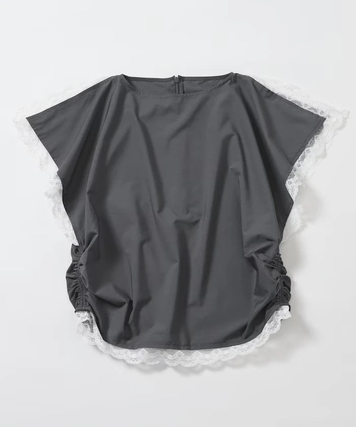 Handkerchief Sleeve Shirring Blouse