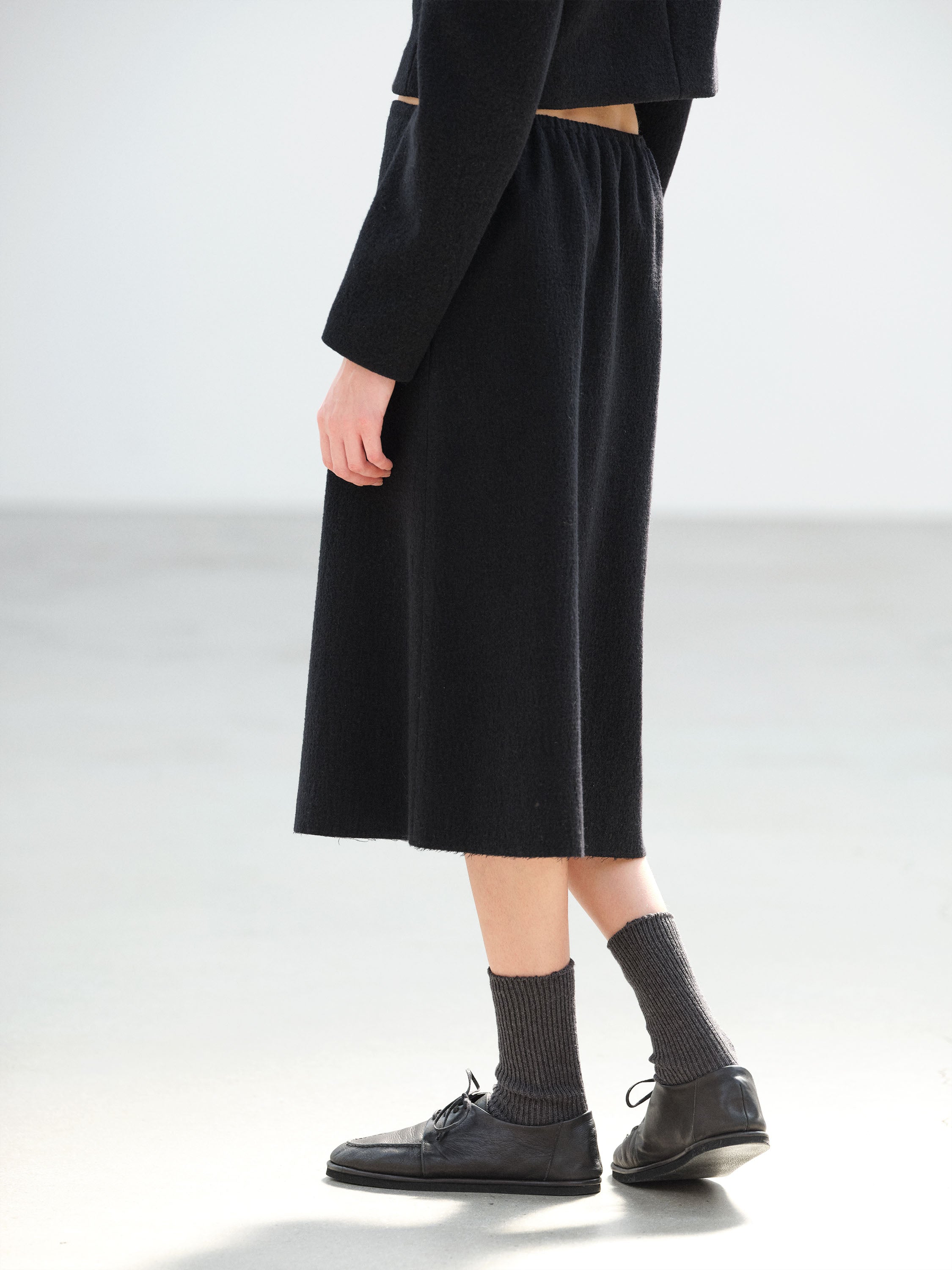 FULLED WOOL SILK SKIRT