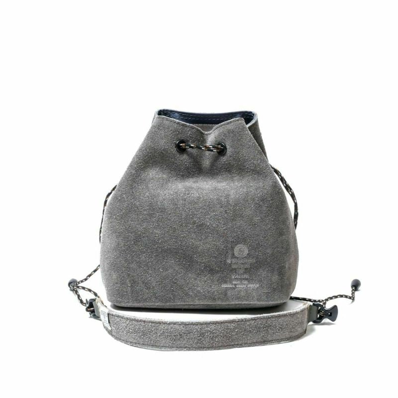 WATER PROOF SUEDE MINI DROW STRING SHOULDER/GRAY