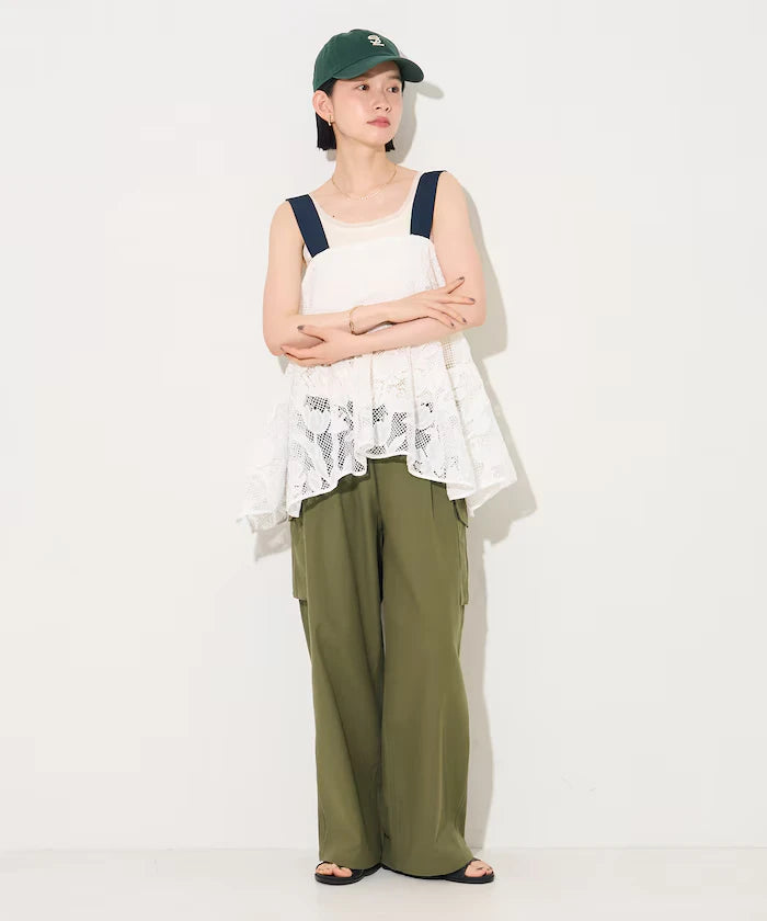 Flower Motif Batten Lace Iris Hem Camisole Top 【Limited Edition】