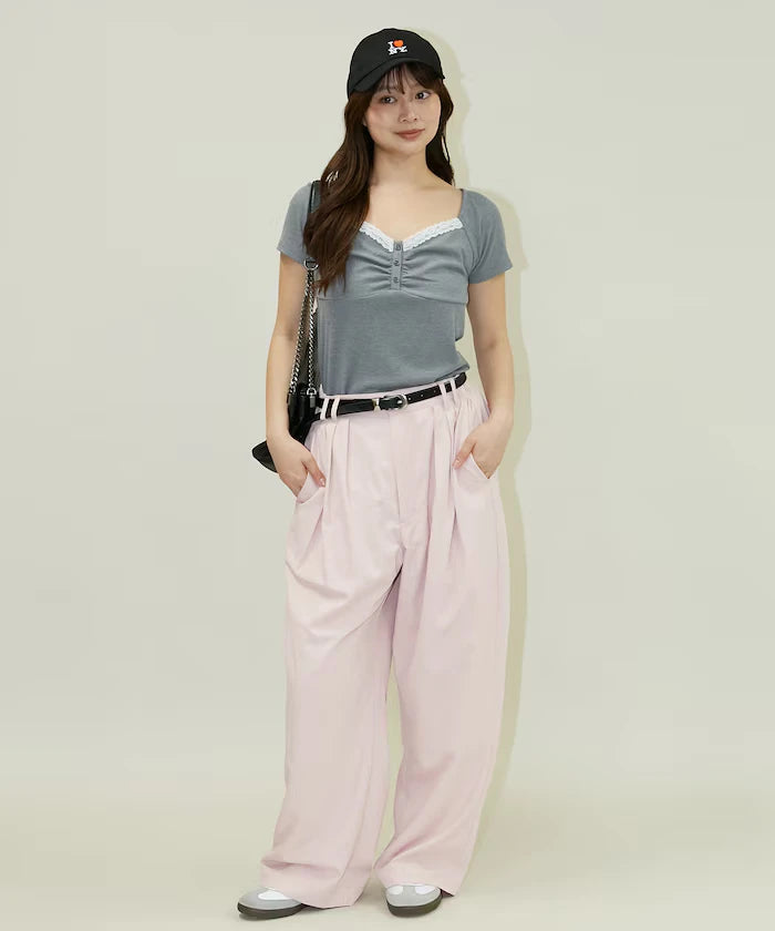 Color Tuck Slacks Pants Limited Release