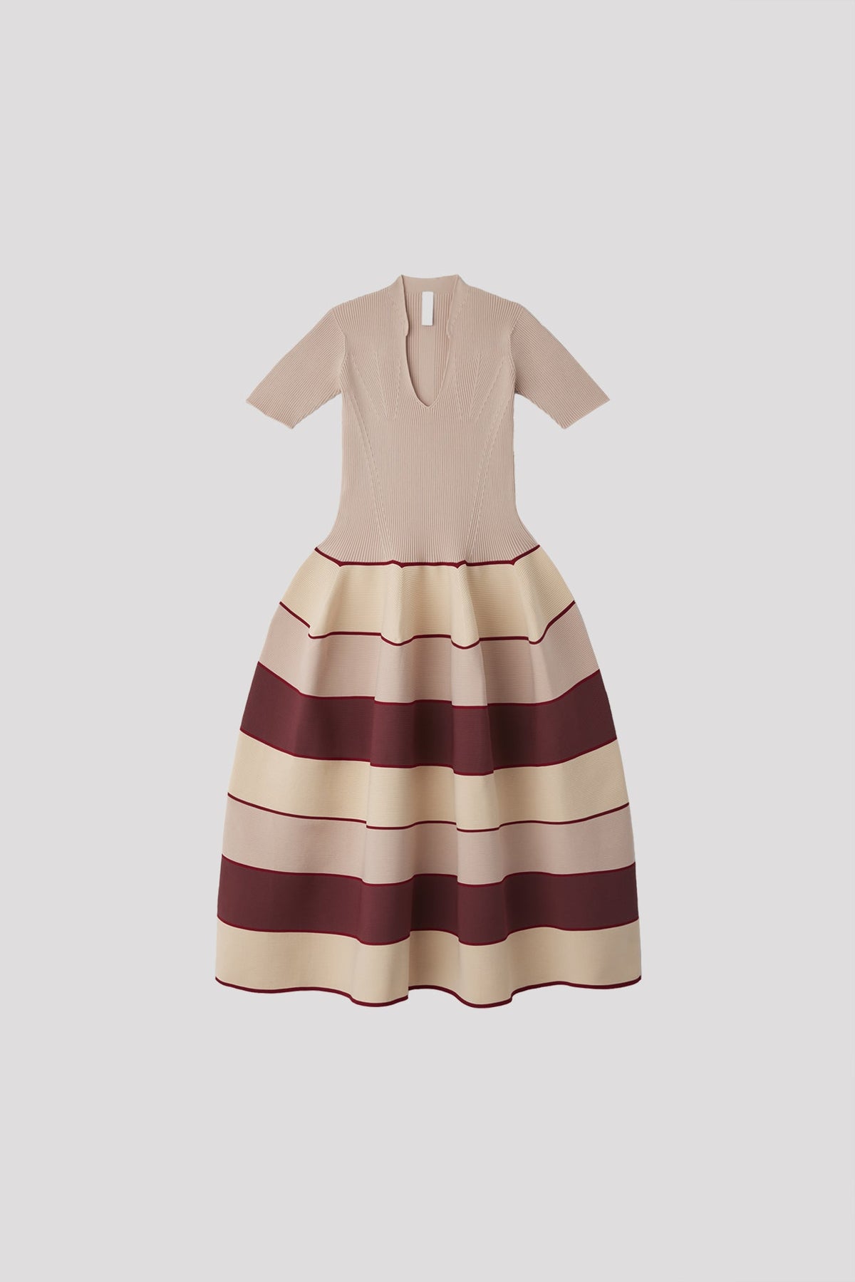POTTERY STAND-UP COLLAR SHORT SLEEVE DRESS