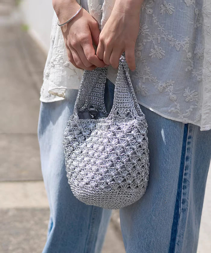 Lurex Yarn Hand Knitted 2WAY Bag