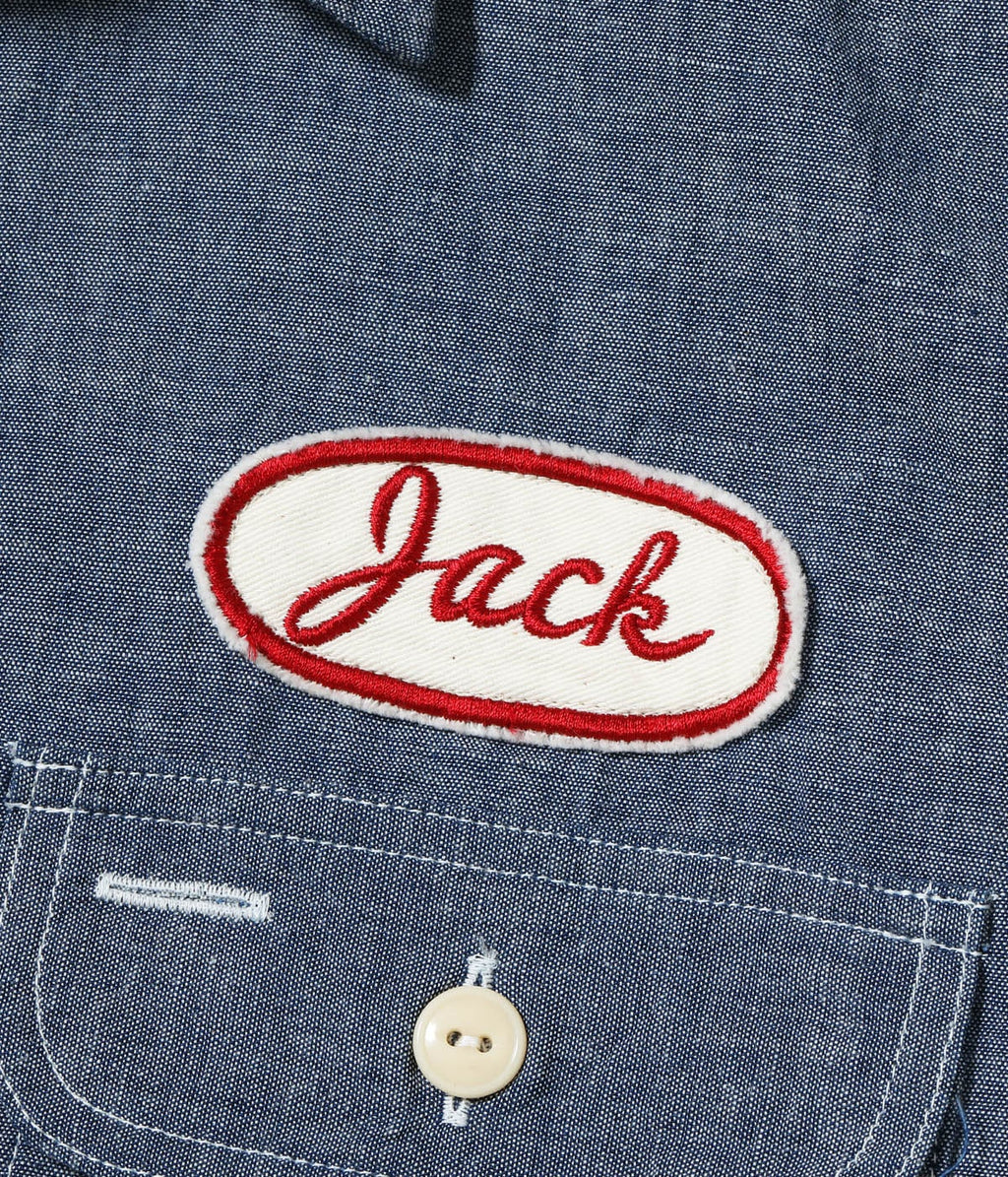 Chambray Work Shirt with Chain Embroidered