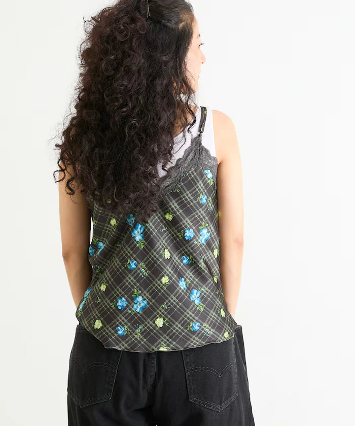 2WAY Floral Satin Camisole
