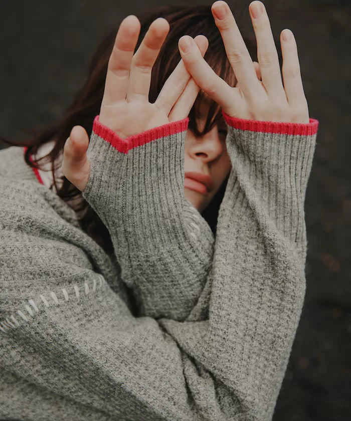 Short Length Color-block Knit Cardigan