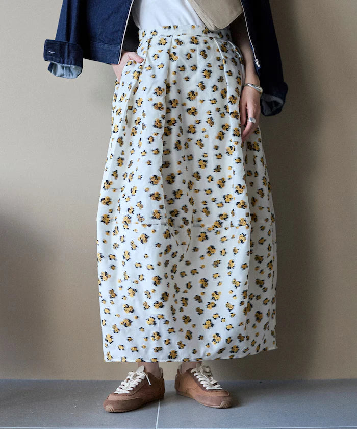 Flower Sheer Jacquard Cocoon Skirt