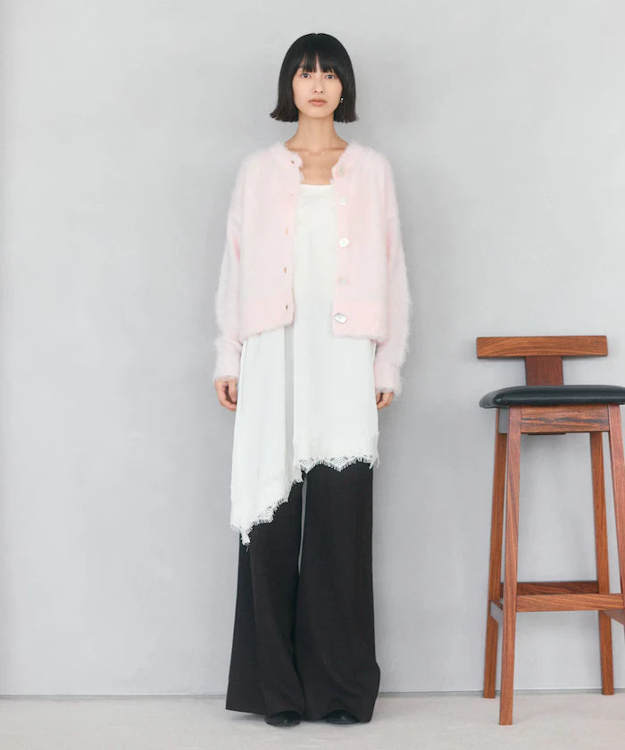 Variation Button Shaggy Knit Cardigan