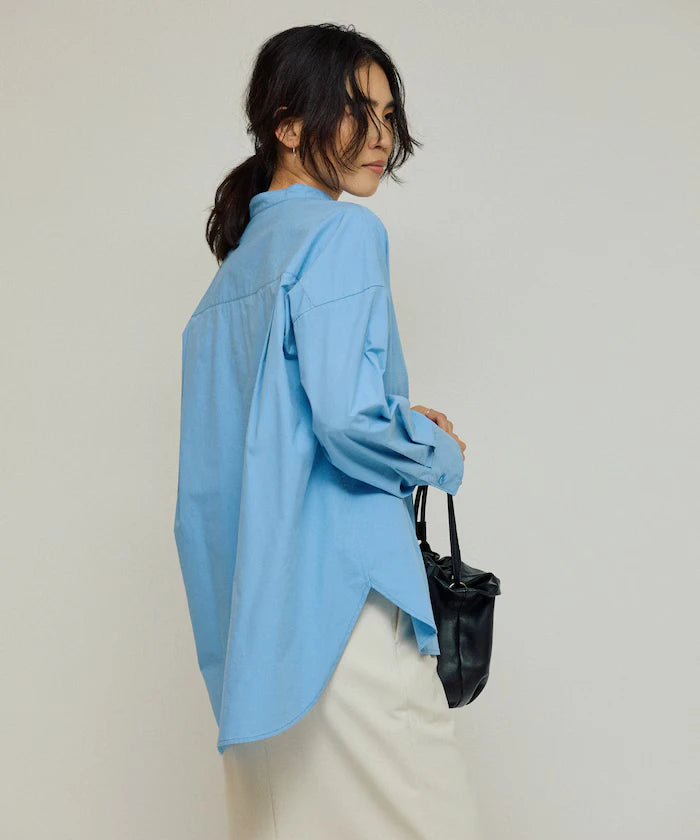 Oversized Long Sleeve Brooch Shirt