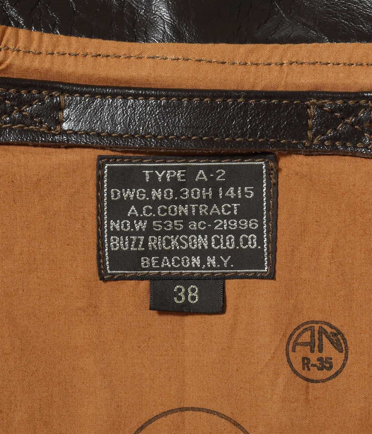 Type A-2 ���CONTRACT No.W535 ac-21996 BUZZ RICKSON CLO.CO.���