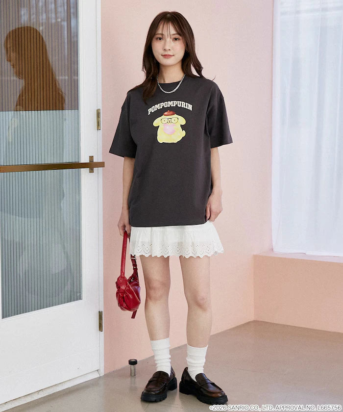 "SANRIO CHARACTERS" College Style Printed T-Shirt Limited Edition