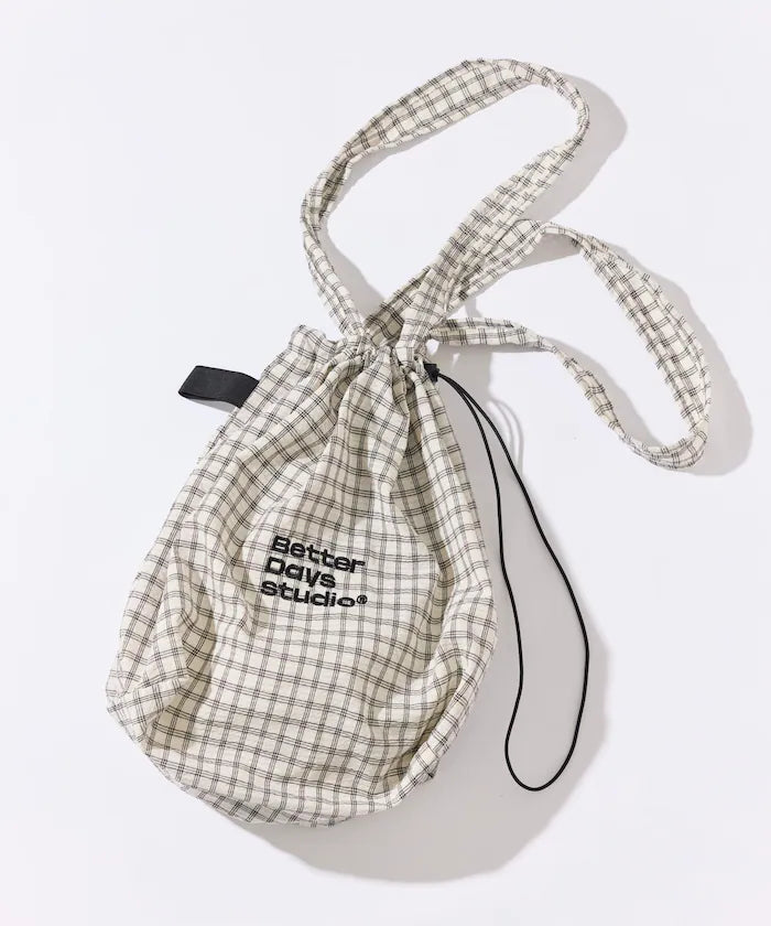 BetterDays Studio × FREAK'S STORE Drawstring Check Tote Bag