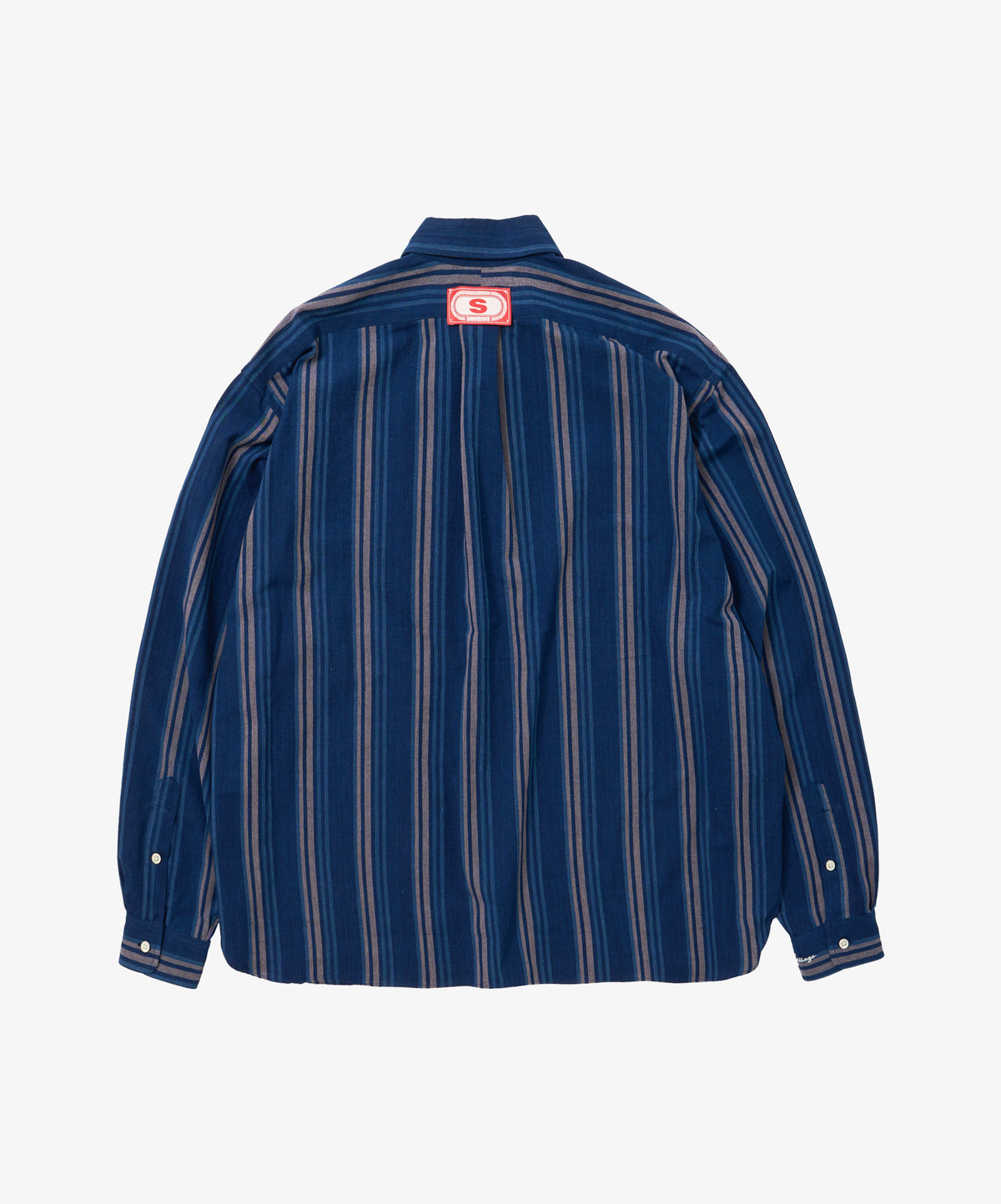 bingo kasuri wide shirt navy stripe