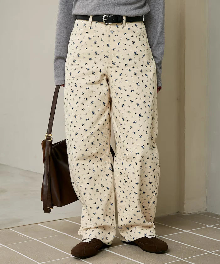 Floral Print Curved Pants Limited Edition