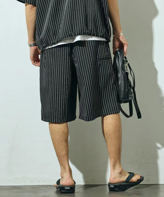 Stripe Easy Wide Shorts / Compatible with Setup