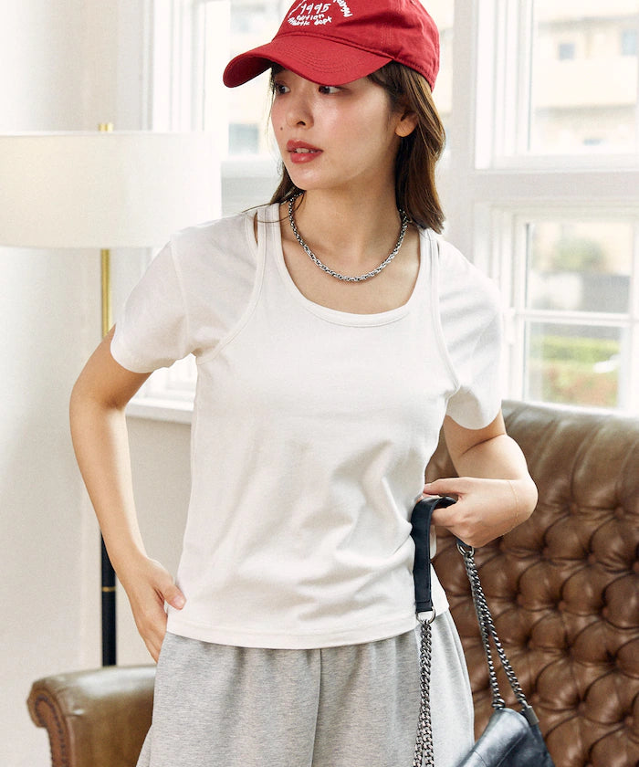 <Set Item> Tank Top Layered T-Shirt Limited Edition