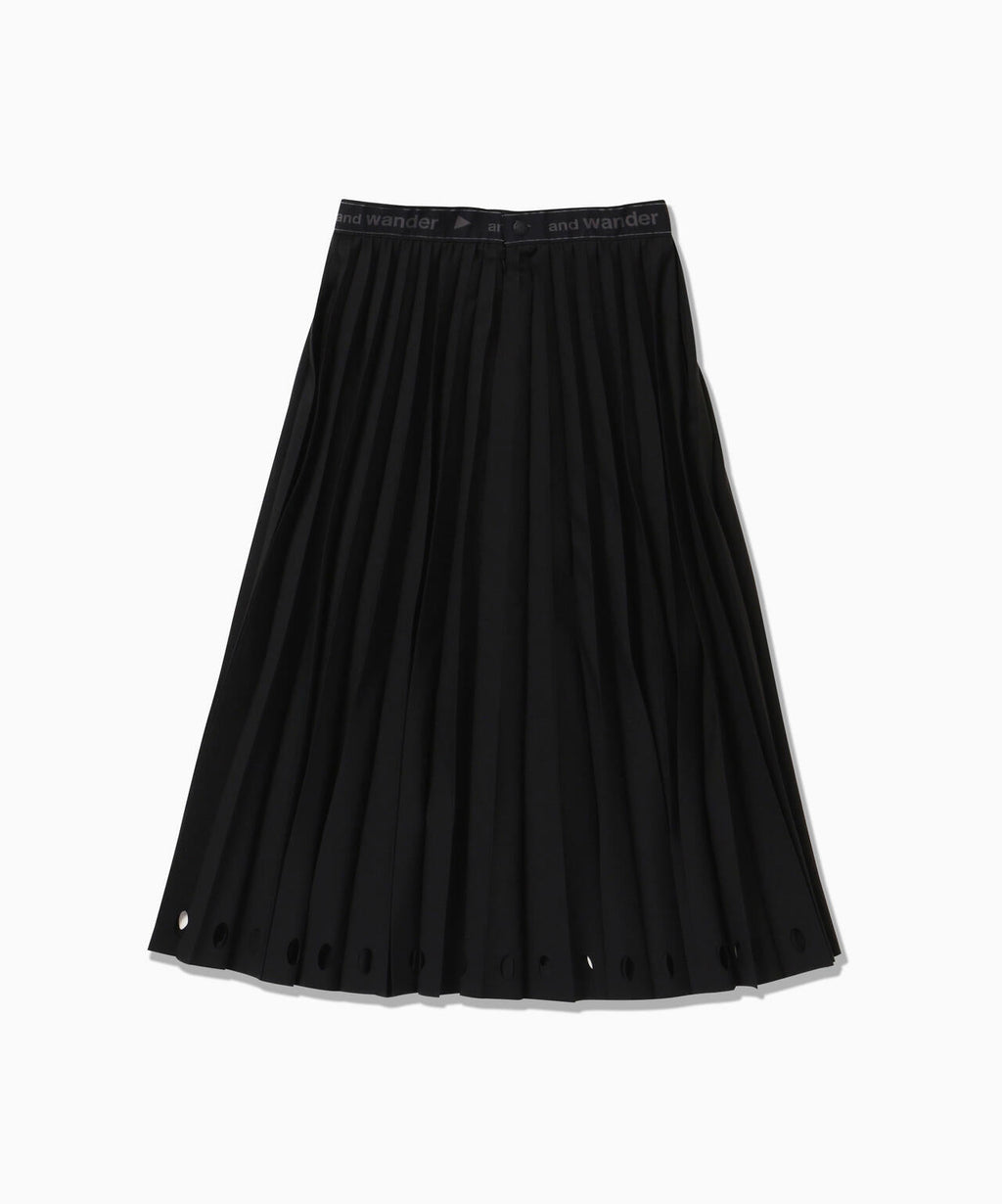 PE melange twill pleats skirt (W)