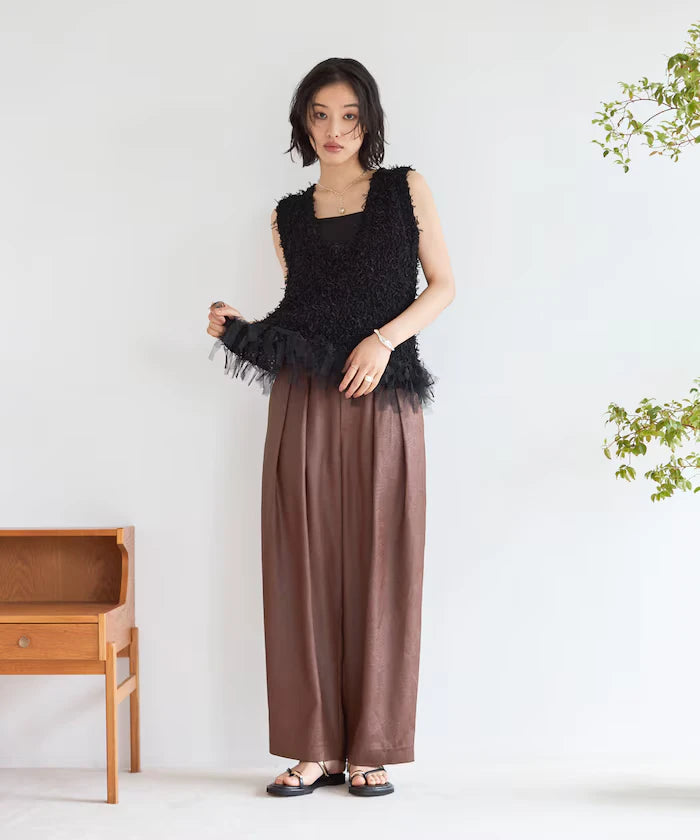 2WAY Fringe Hem Knit Vest