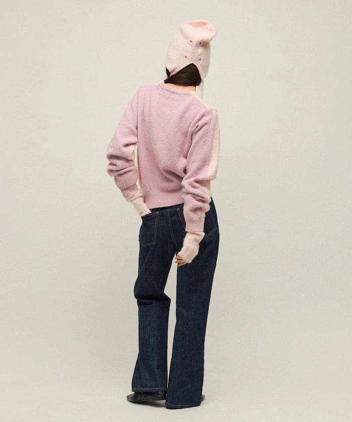 Alpaca Blend Bicolor Knit Pullover