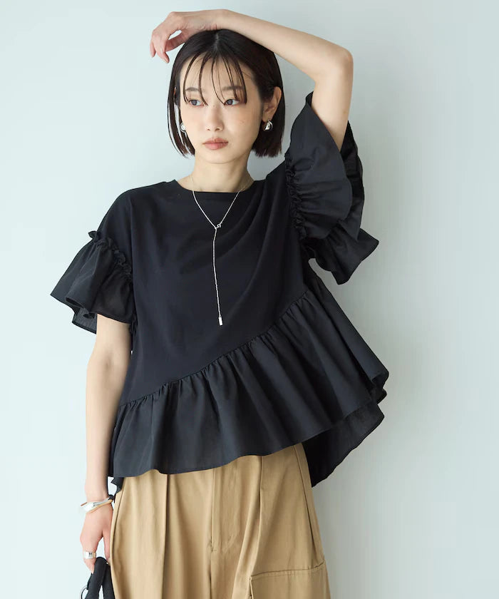 Organic Cotton Frill Sleeve T-shirt