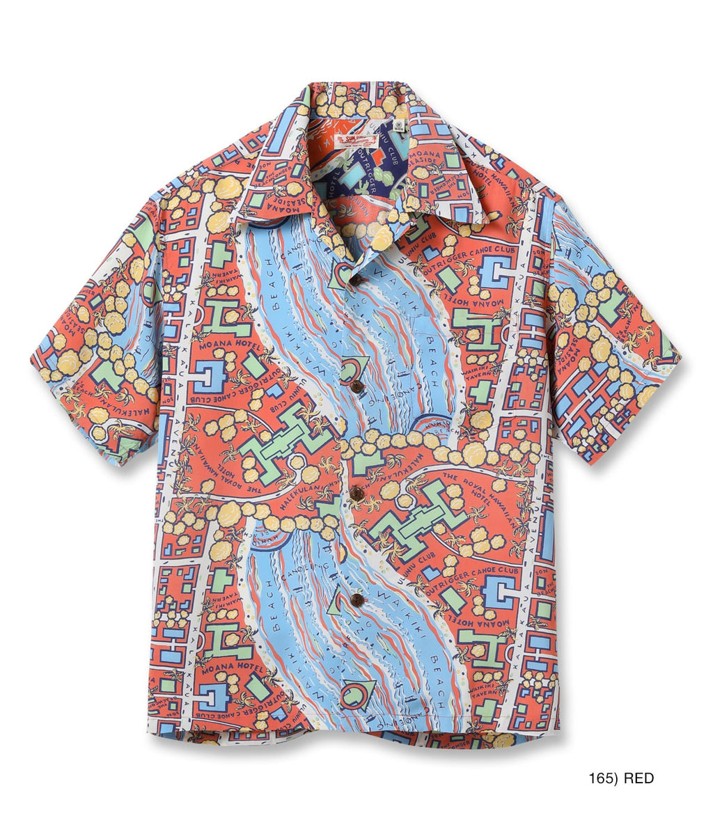 RAYON HAWAIIAN SHIRT “WAIKIKI MAP”