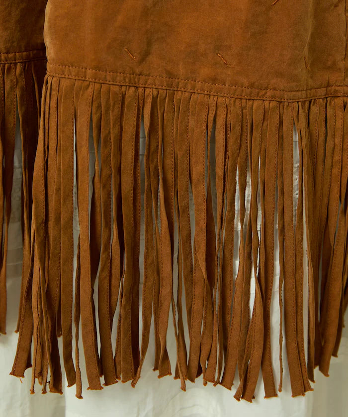 Fade-Processed Fringe Mini Dress