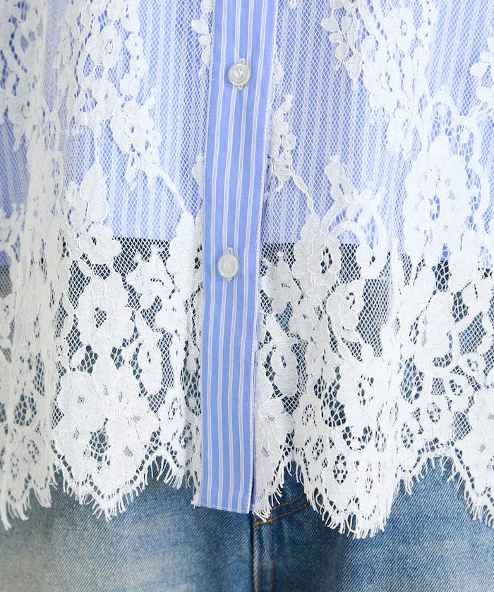 Lace Docking Stripe Shirt