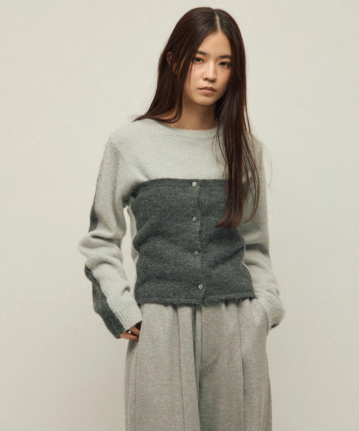 Alpaca Blend Bicolor Knit Vest