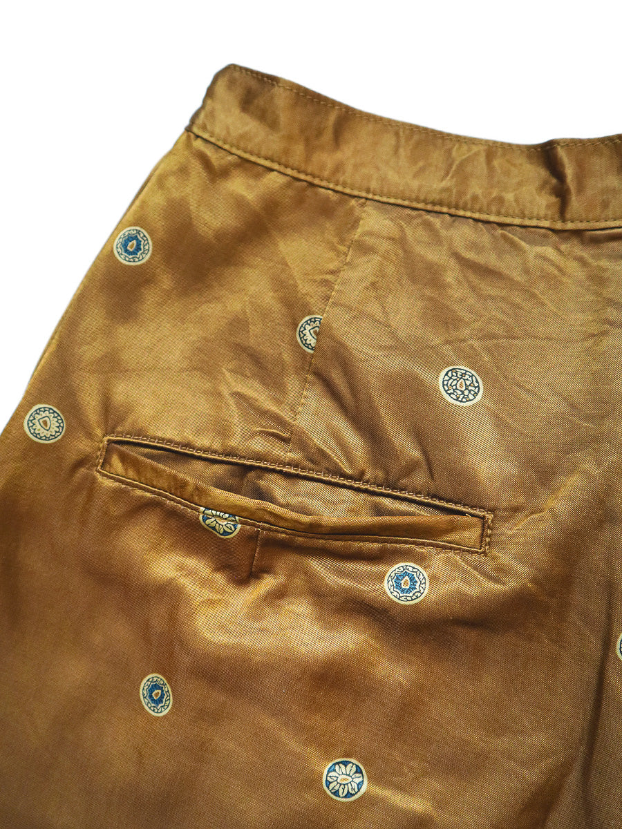 Cotton Rayon Brushed Bean Pattern High-Waisted Pants