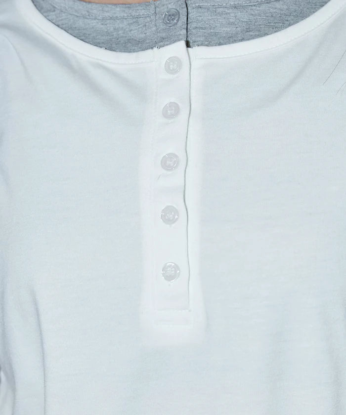 Layered Color Scheme Henley Neck T-Shirt Limited Edition