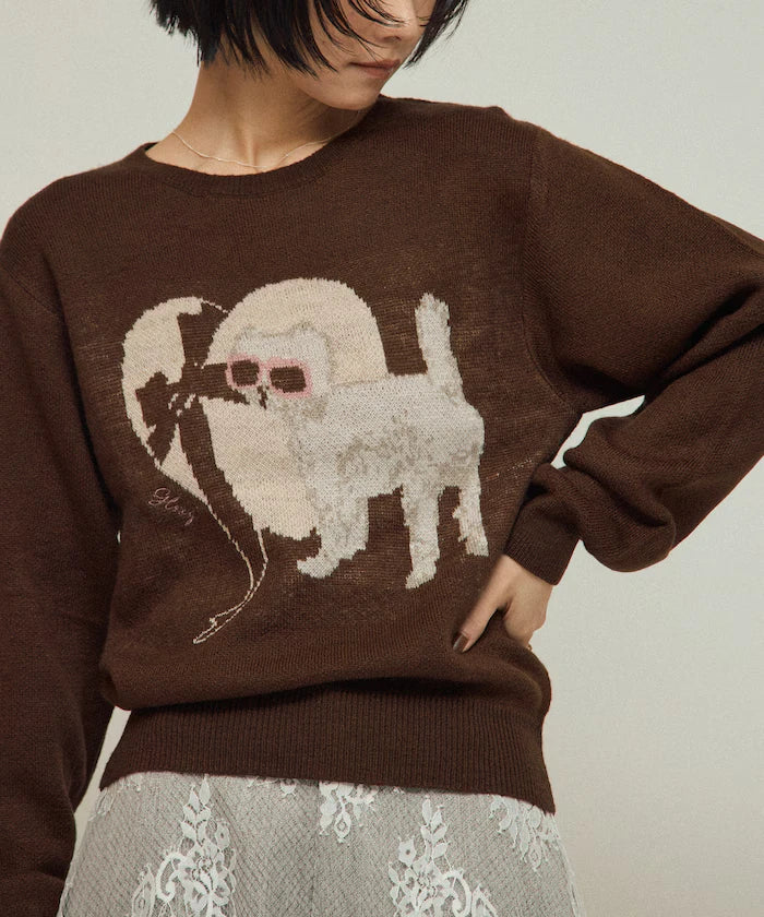 Sweat-like Animal Jacquard Knit