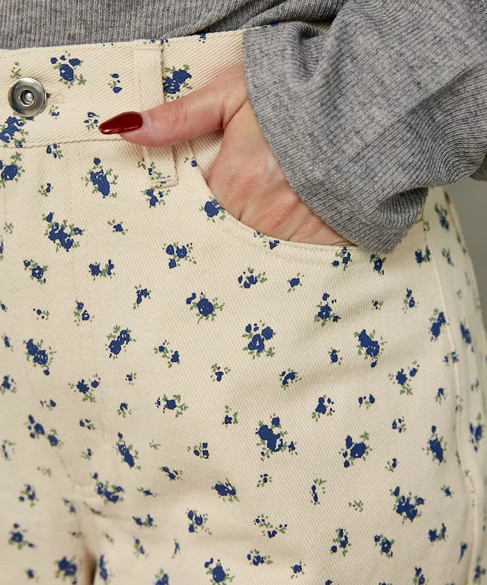 Floral Print Curved Pants Limited Edition
