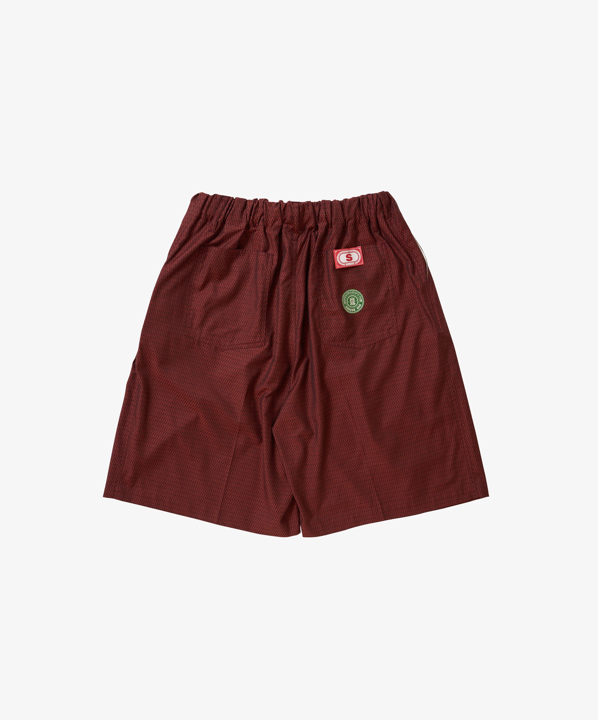 banshu ori circular short pants wine
