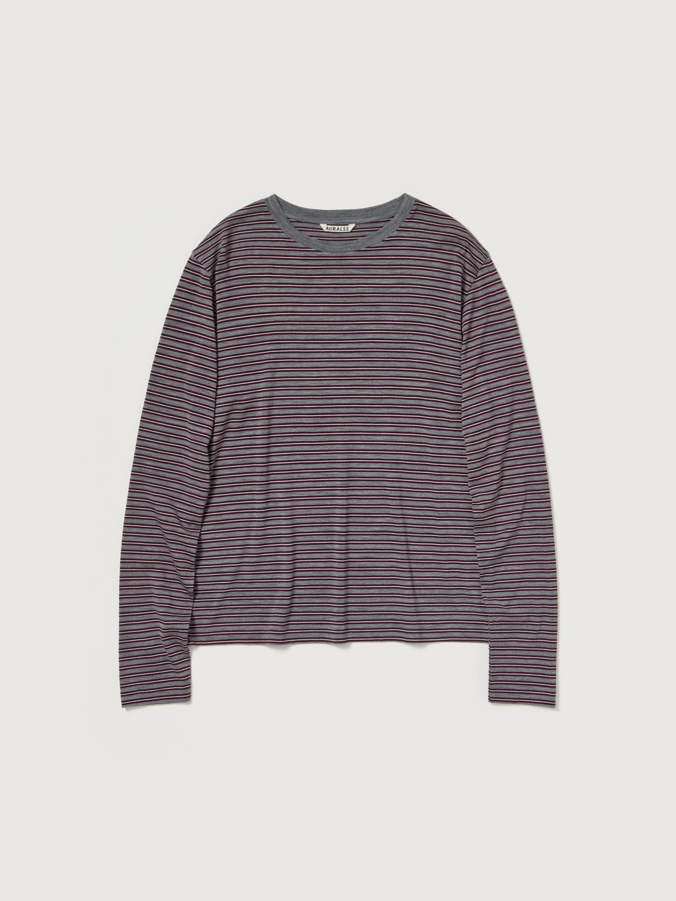 SOFT SMOOTH WOOL STRIPE JERSEY L/S TEE