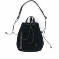WATER PROOF SUEDE DRAWSTRING BAG/BLACK