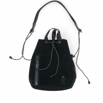 WATER PROOF SUEDE DRAWSTRING BAG/BLACK